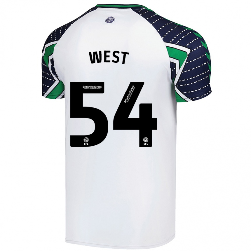 Kids Football Ella West #54 White Away Jersey 2024/25 T-Shirt Za