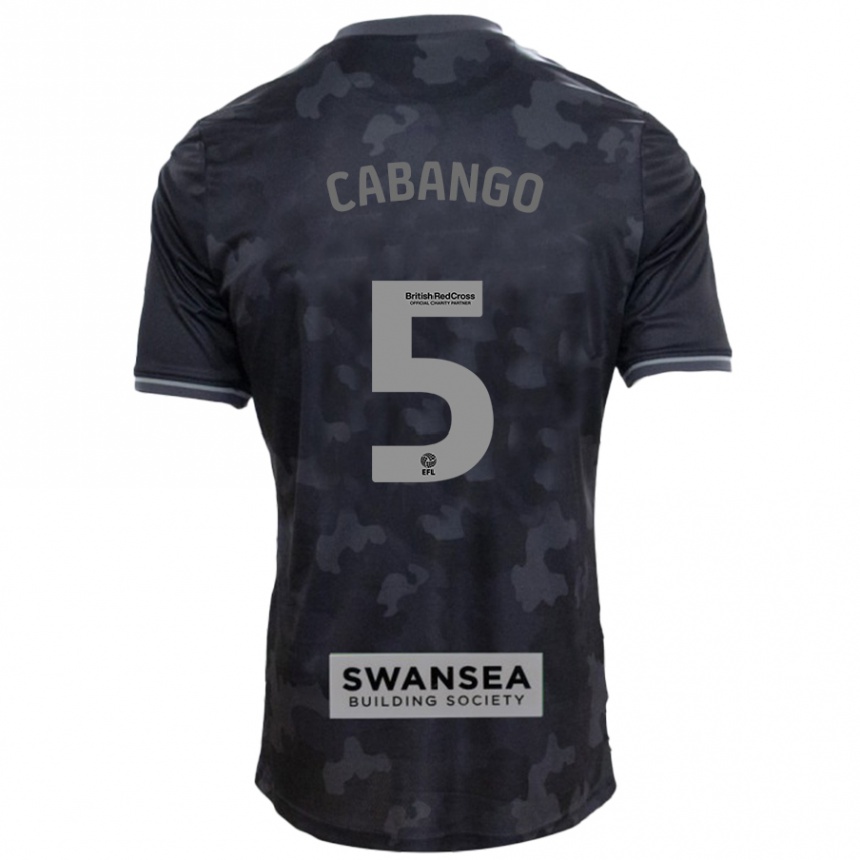 Kids Football Ben Cabango #5 Black Away Jersey 2024/25 T-Shirt Za