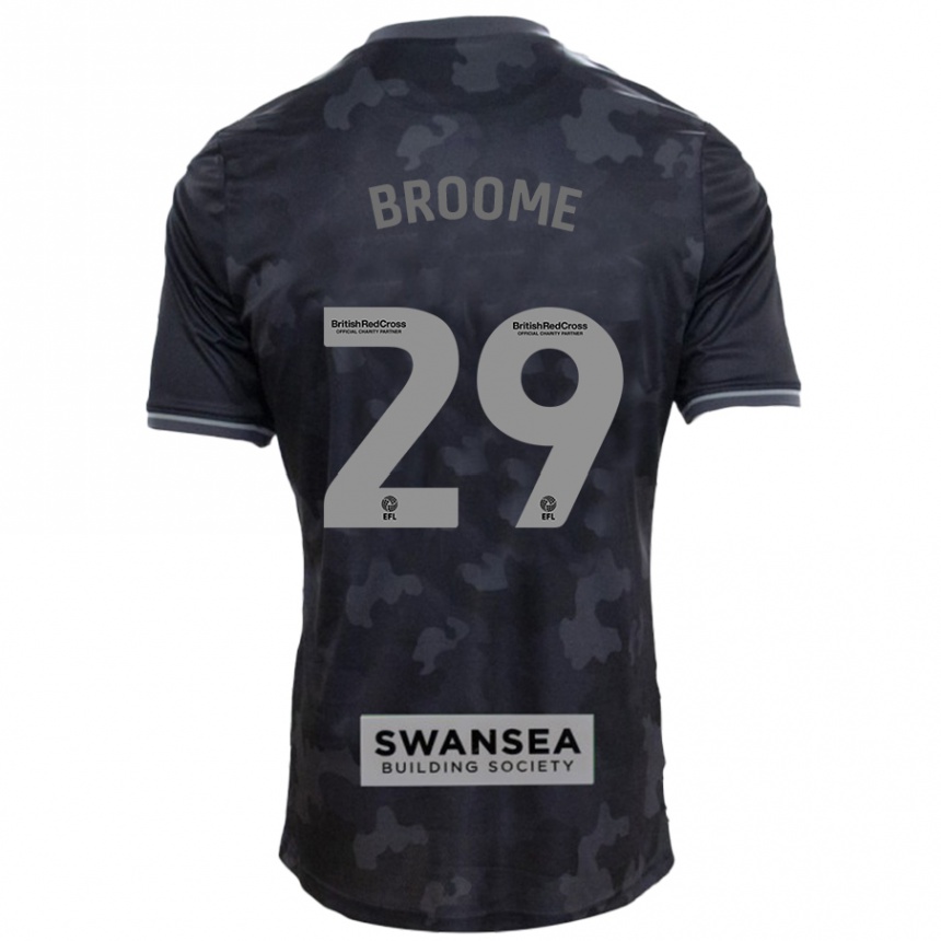 Kids Football Nathan Broome #29 Black Away Jersey 2024/25 T-Shirt Za