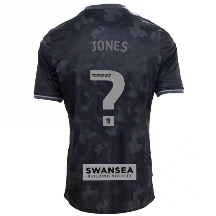 Kids Football Iestyn Jones #0 Black Away Jersey 2024/25 T-Shirt Za