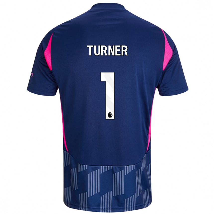 Kids Football Matt Turner #1 Royal Blue Pink Away Jersey 2024/25 T-Shirt Za