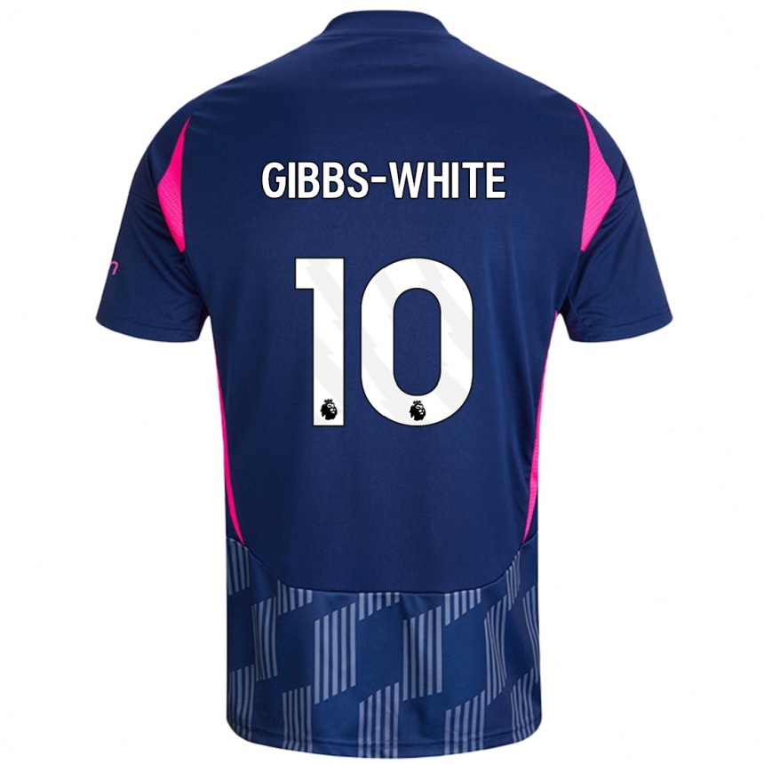 Kids Football Morgan Gibbs-White #10 Royal Blue Pink Away Jersey 2024/25 T-Shirt Za