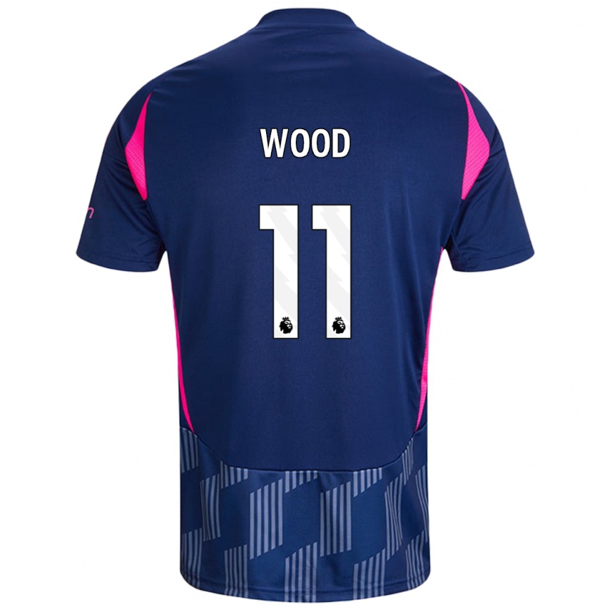 Kids Football Chris Wood #11 Royal Blue Pink Away Jersey 2024/25 T-Shirt Za