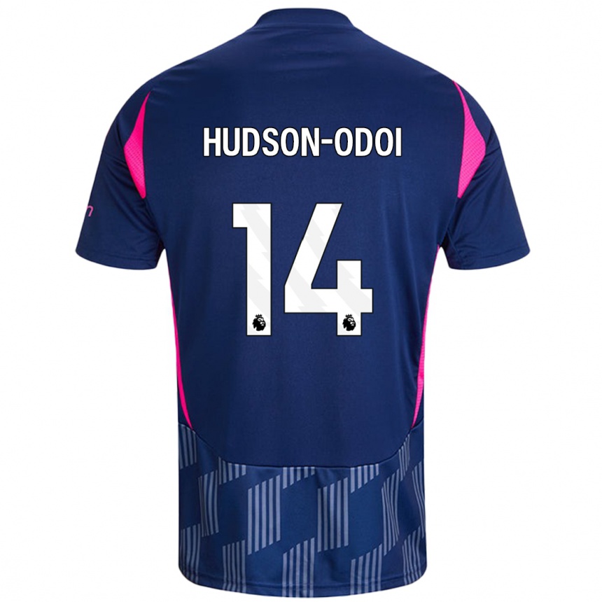 Kids Football Callum Hudson-Odoi #14 Royal Blue Pink Away Jersey 2024/25 T-Shirt Za