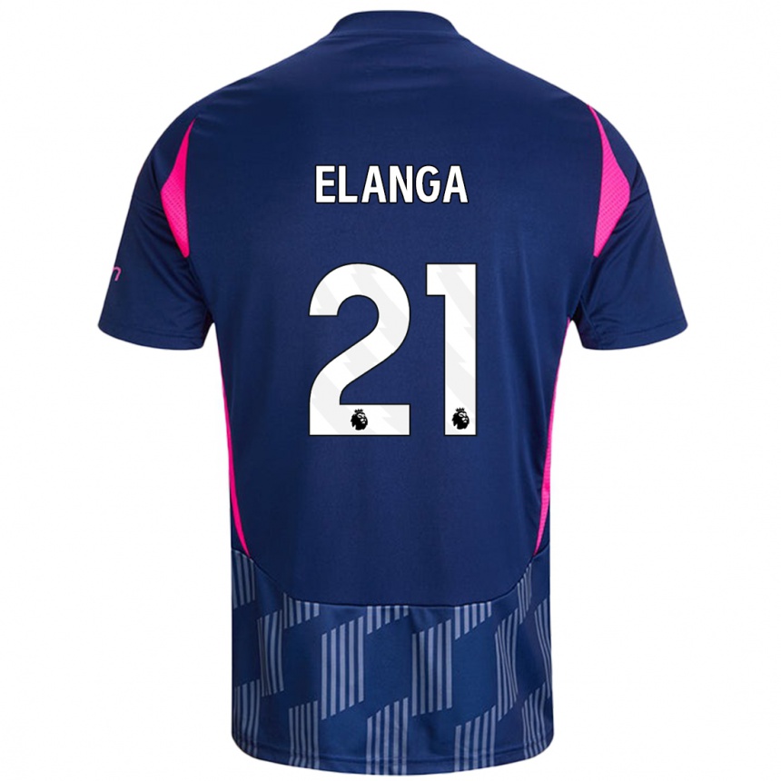 Kids Football Anthony Elanga #21 Royal Blue Pink Away Jersey 2024/25 T-Shirt Za