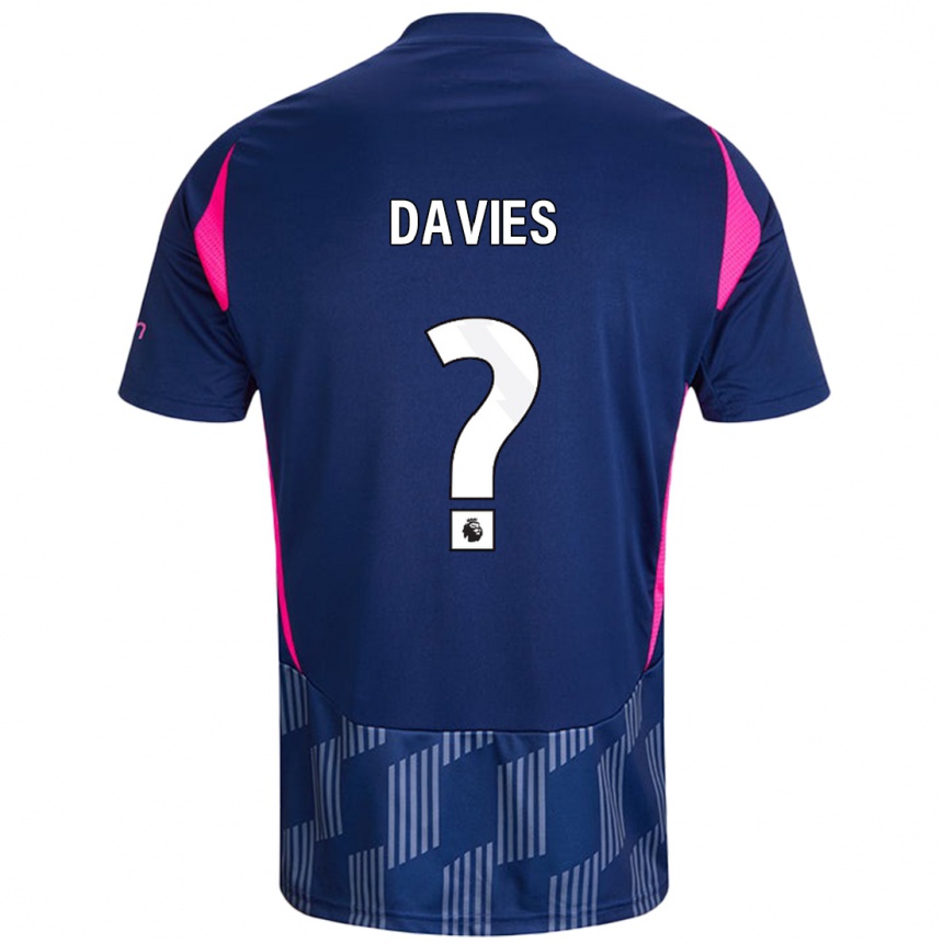 Kids Football Isaac Davies #0 Royal Blue Pink Away Jersey 2024/25 T-Shirt Za