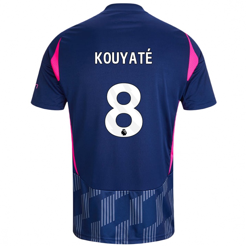 Kids Football Cheikhou Kouyaté #8 Royal Blue Pink Away Jersey 2024/25 T-Shirt Za