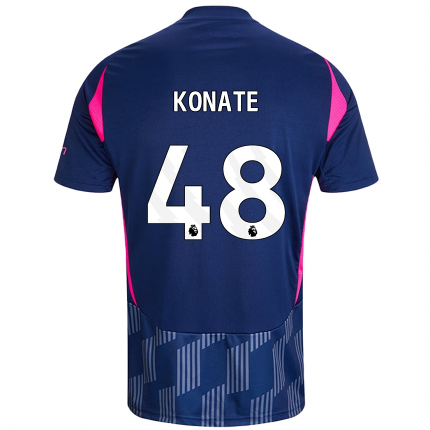 Kids Football Ateef Konaté #48 Royal Blue Pink Away Jersey 2024/25 T-Shirt Za