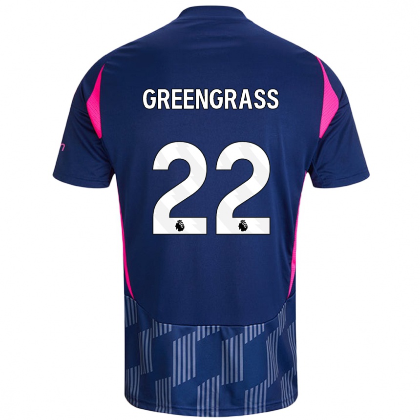 Kids Football Charlotte Greengrass #22 Royal Blue Pink Away Jersey 2024/25 T-Shirt Za