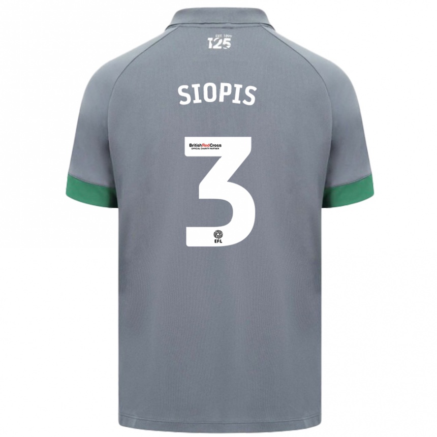 Kids Football Manolis Siopis #3 Dark Gray Away Jersey 2024/25 T-Shirt Za