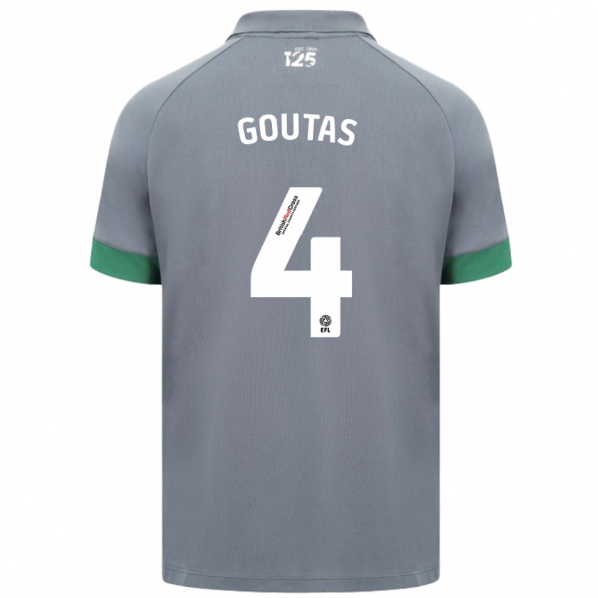 Kids Football Dimitrios Goutas #4 Dark Gray Away Jersey 2024/25 T-Shirt Za