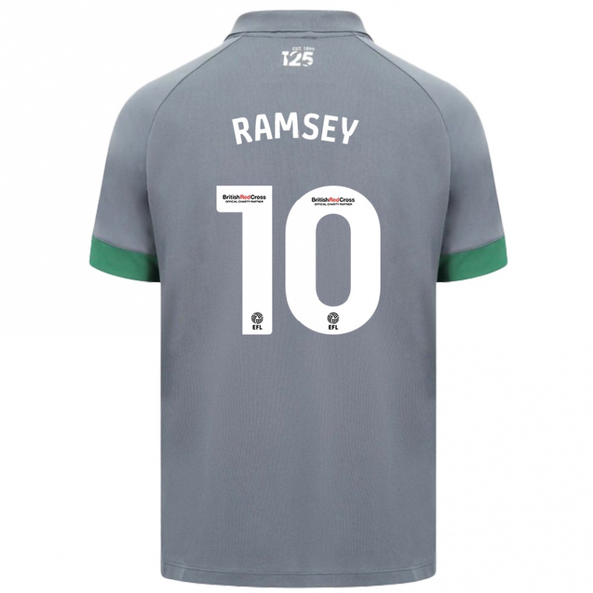 Kids Football Aaron Ramsey #10 Dark Gray Away Jersey 2024/25 T-Shirt Za