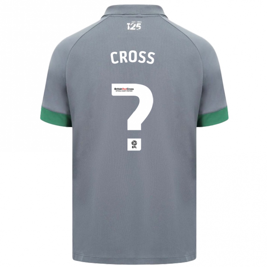 Kids Football Alex Cross #0 Dark Gray Away Jersey 2024/25 T-Shirt Za