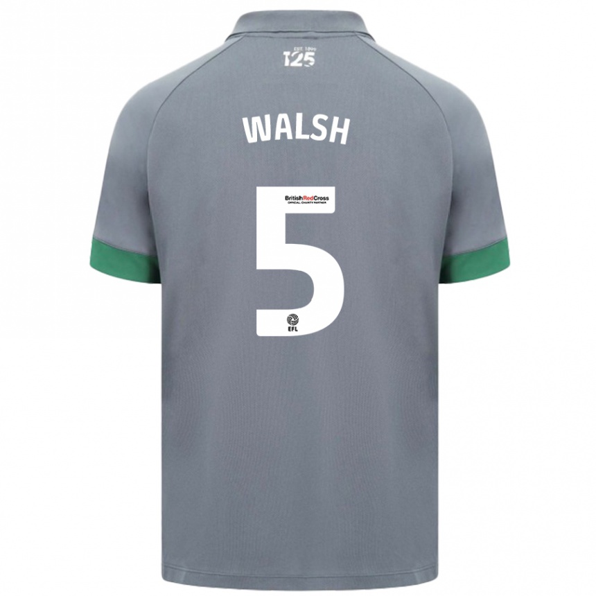 Kids Football Siobhan Walsh #5 Dark Gray Away Jersey 2024/25 T-Shirt Za