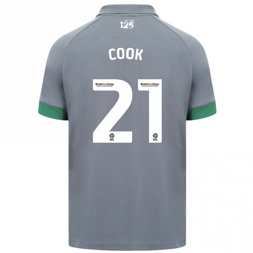 Kids Football Mikayla Cook #21 Dark Gray Away Jersey 2024/25 T-Shirt Za