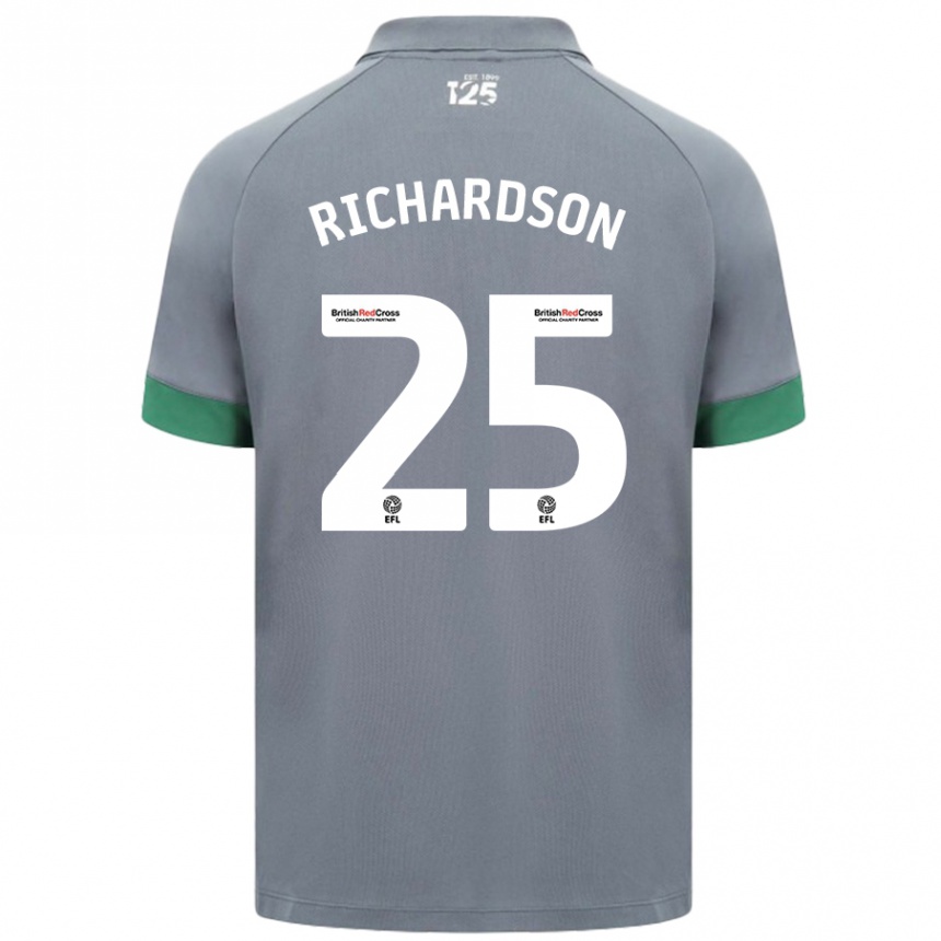 Kids Football Tija Richardson #25 Dark Gray Away Jersey 2024/25 T-Shirt Za