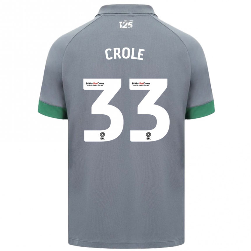 Kids Football James Crole #33 Dark Gray Away Jersey 2024/25 T-Shirt Za