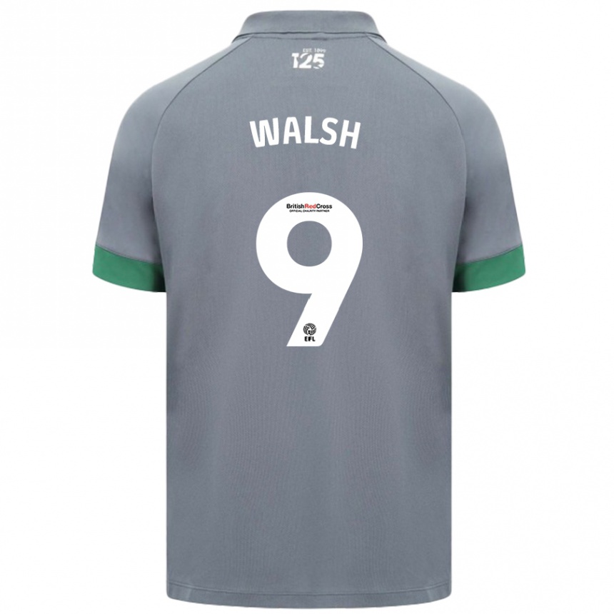 Kids Football Catherine Walsh #9 Dark Gray Away Jersey 2024/25 T-Shirt Za