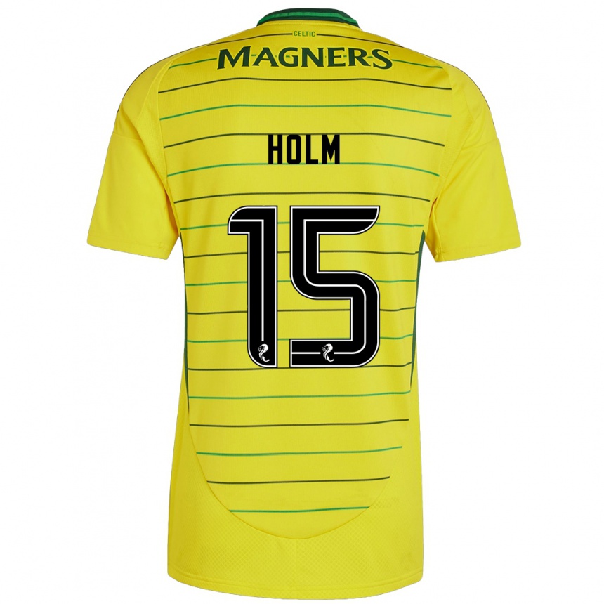 Kids Football Odin Thiago Holm #15 Yellow Away Jersey 2024/25 T-Shirt Za