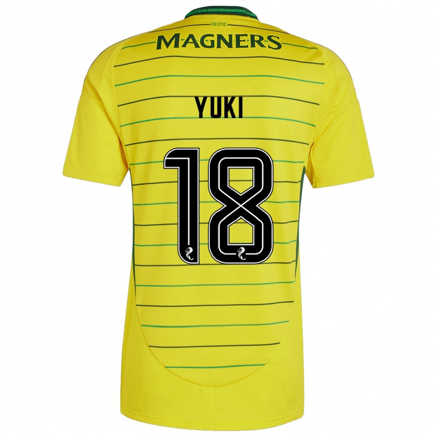 Kids Football Yuki Kobayashi #18 Yellow Away Jersey 2024/25 T-Shirt Za