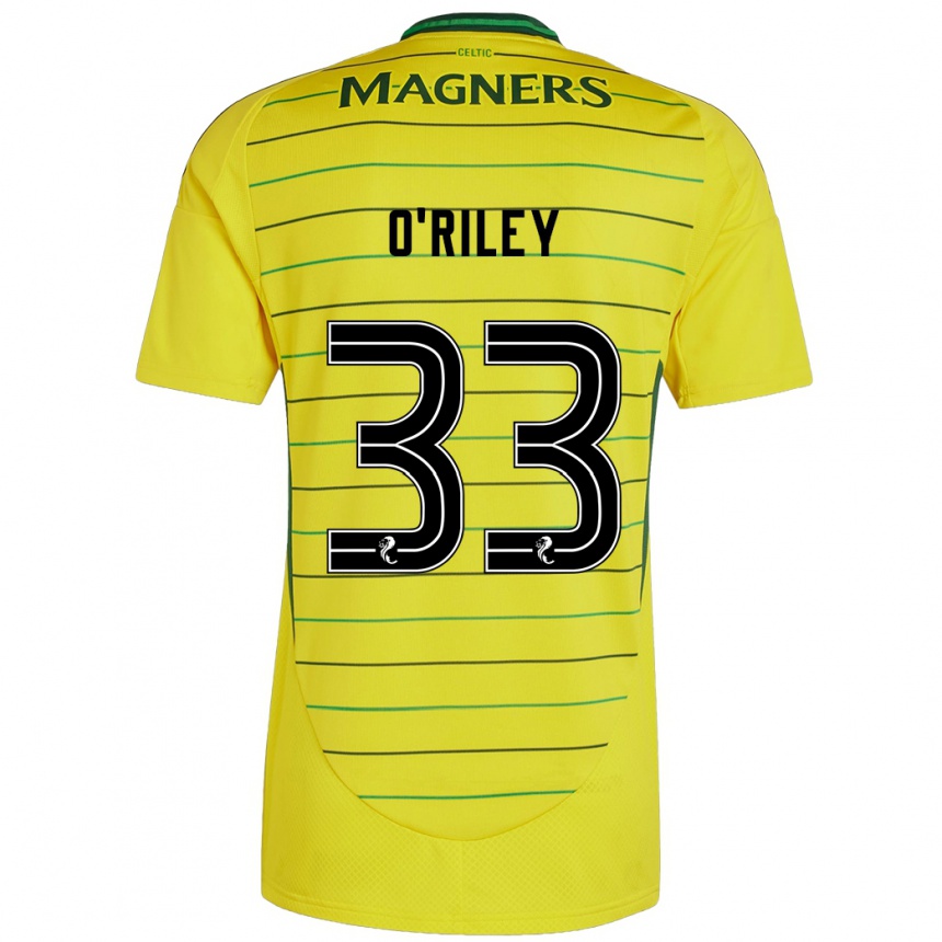 Kids Football Matt O'riley #33 Yellow Away Jersey 2024/25 T-Shirt Za