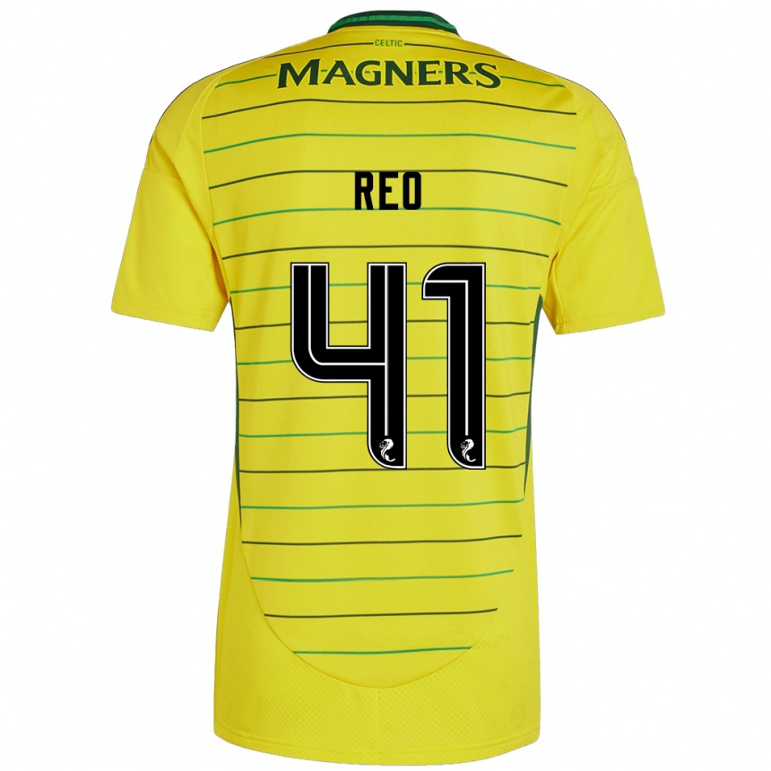 Kids Football Reo Hatate #41 Yellow Away Jersey 2024/25 T-Shirt Za