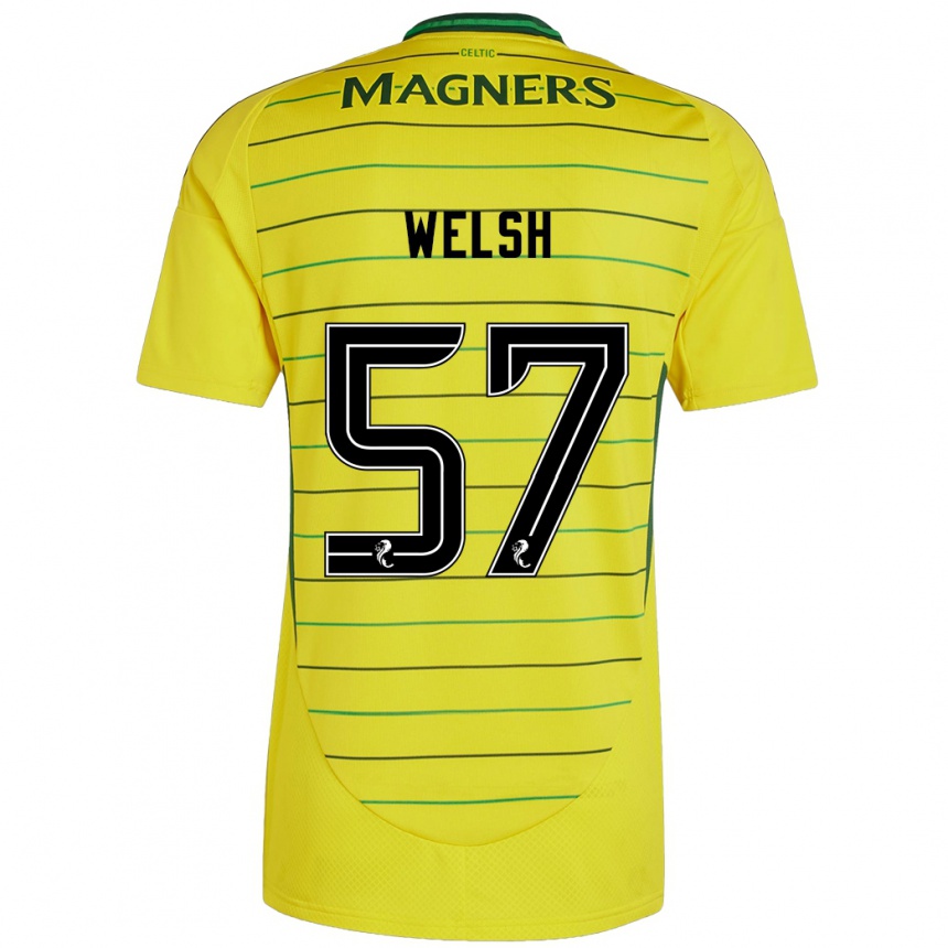 Kids Football Stephen Welsh #57 Yellow Away Jersey 2024/25 T-Shirt Za