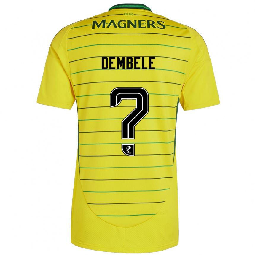 Kids Football Hassan Dembele #0 Yellow Away Jersey 2024/25 T-Shirt Za