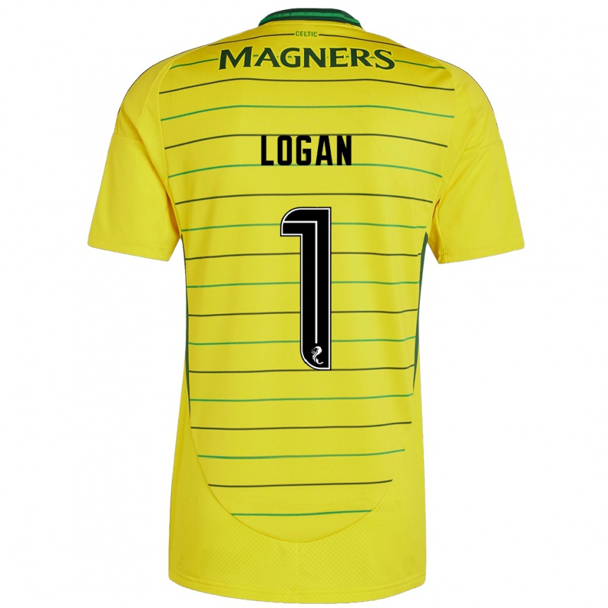 Kids Football Chloe Logan #1 Yellow Away Jersey 2024/25 T-Shirt Za