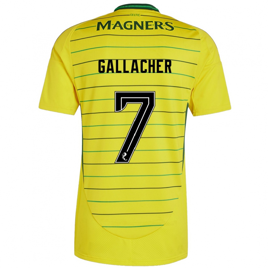 Kids Football Amy Gallacher #7 Yellow Away Jersey 2024/25 T-Shirt Za