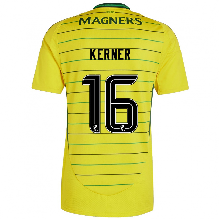 Kids Football Hana Kerner #16 Yellow Away Jersey 2024/25 T-Shirt Za