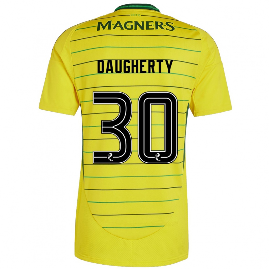 Kids Football Kelsey Daugherty #30 Yellow Away Jersey 2024/25 T-Shirt Za