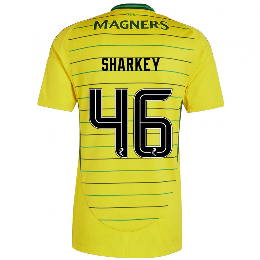 Kids Football Amy Sharkey #46 Yellow Away Jersey 2024/25 T-Shirt Za