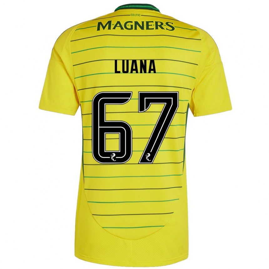 Kids Football Luana Muñoz #67 Yellow Away Jersey 2024/25 T-Shirt Za