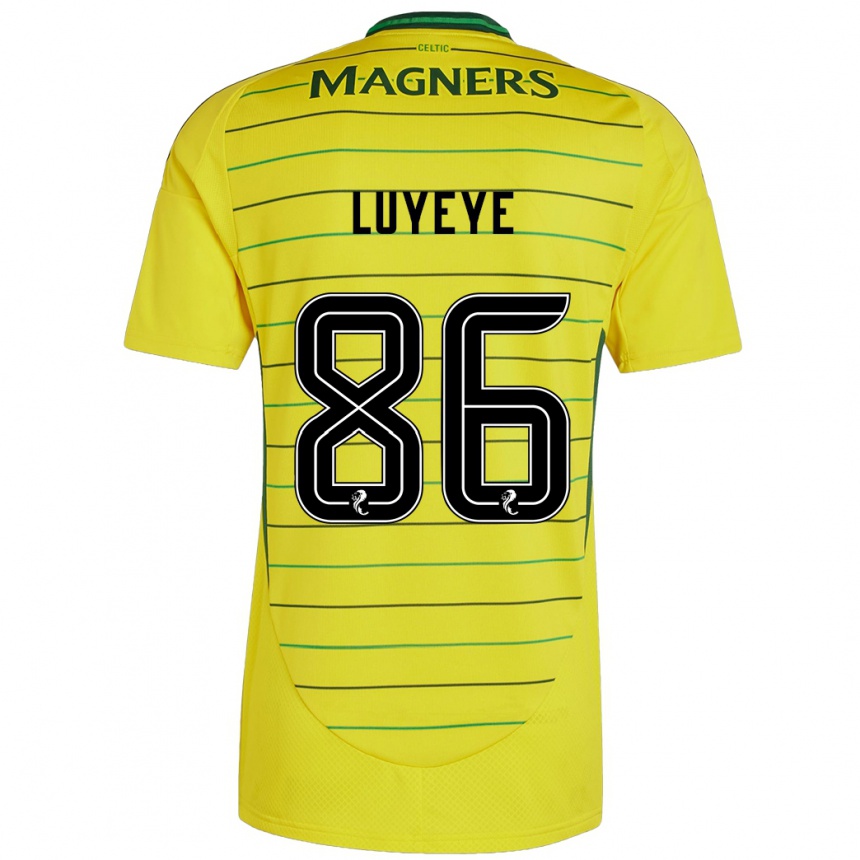 Kids Football Benny-Jackson Luyeye #86 Yellow Away Jersey 2024/25 T-Shirt Za