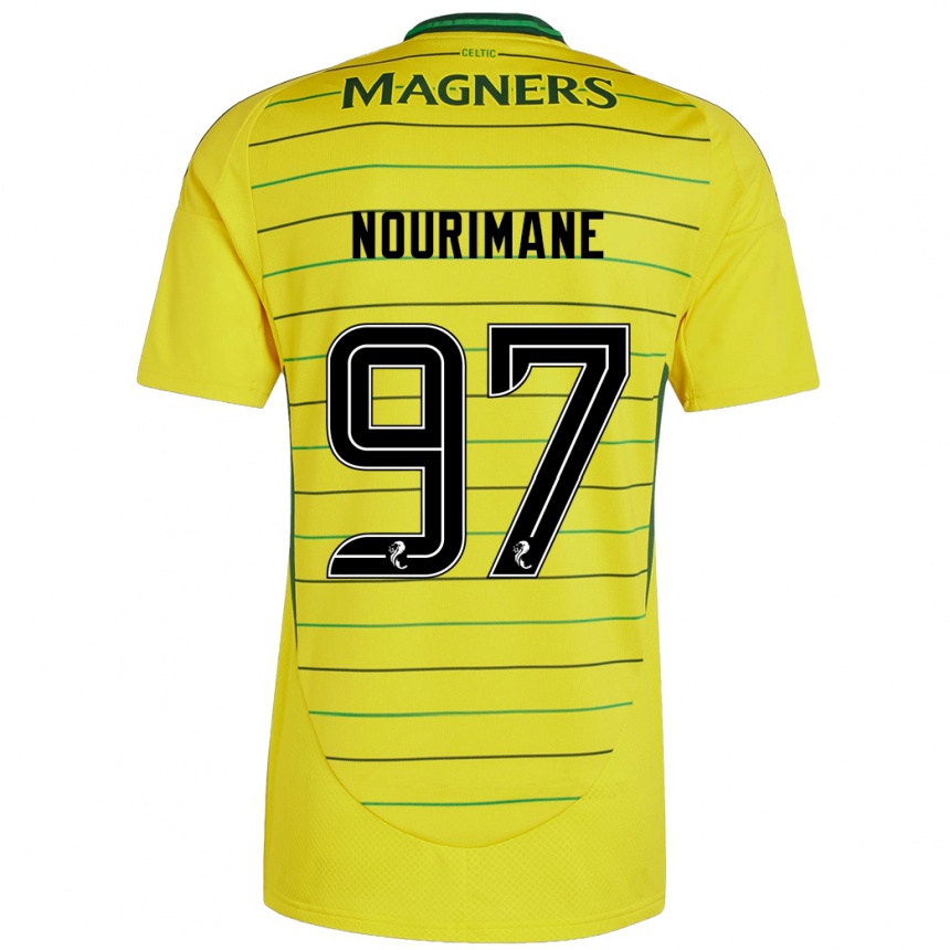 Kids Football Addi Nourimane #97 Yellow Away Jersey 2024/25 T-Shirt Za