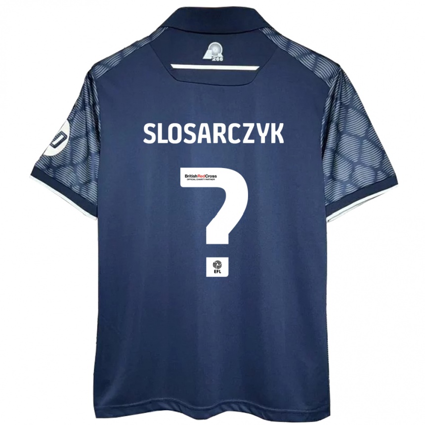 Kids Football Nikolas Slosarczyk #0 Black Away Jersey 2024/25 T-Shirt Za