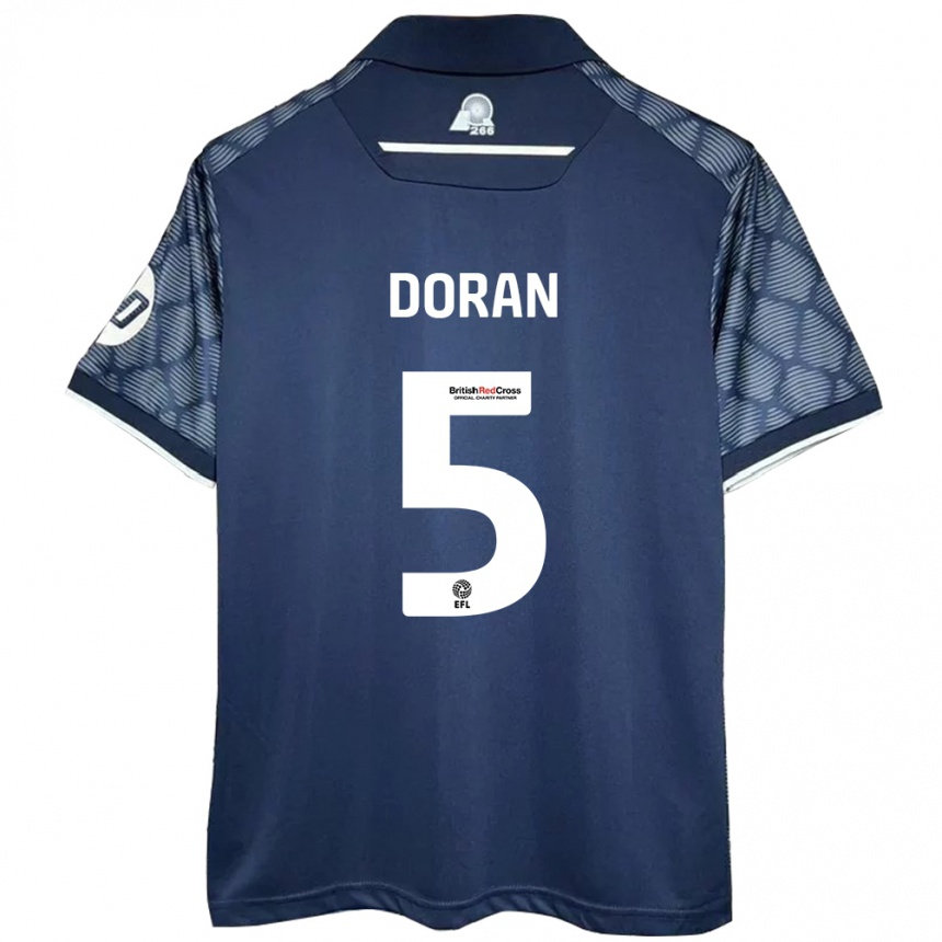 Kids Football Louisha Doran #5 Black Away Jersey 2024/25 T-Shirt Za