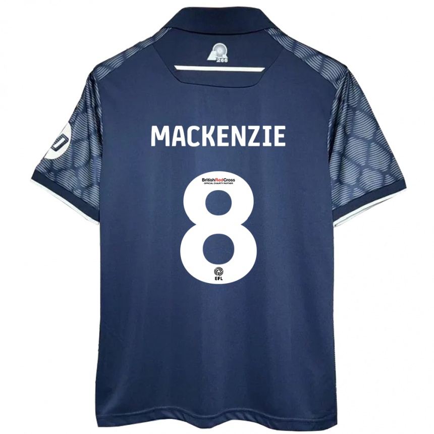 Kids Football Libby Mackenzie #8 Black Away Jersey 2024/25 T-Shirt Za