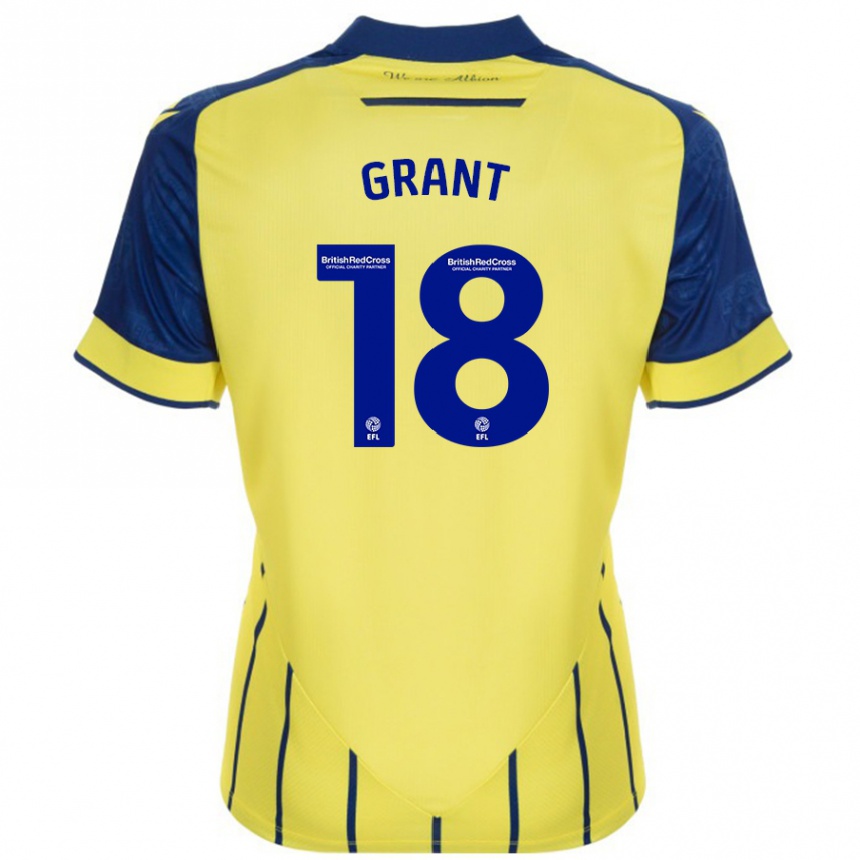 Kids Football Karlan Grant #18 Yellow Blue Away Jersey 2024/25 T-Shirt Za