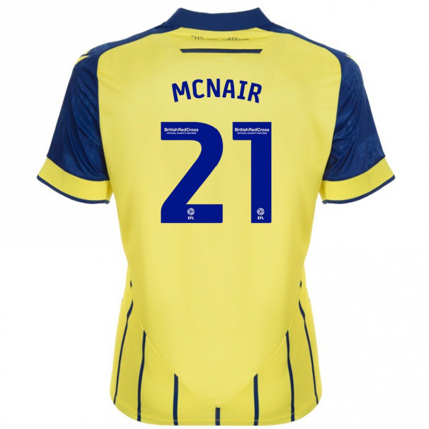 Kids Football Paddy Mcnair #21 Yellow Blue Away Jersey 2024/25 T-Shirt Za