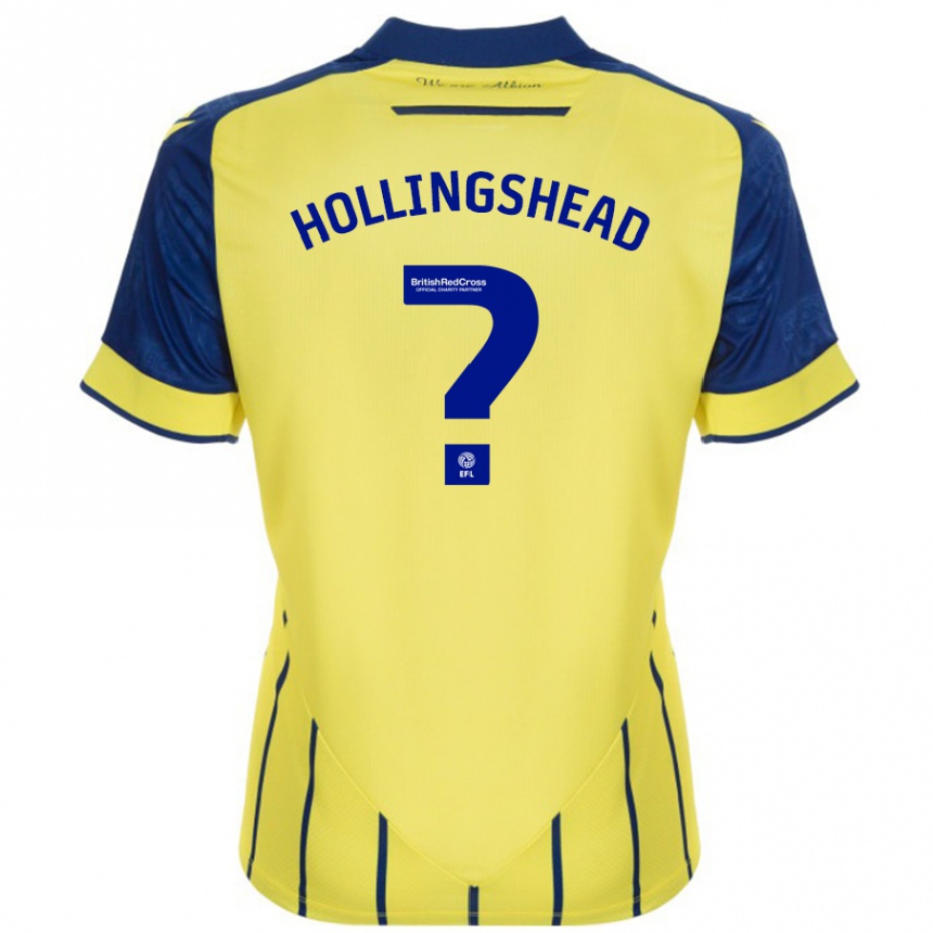 Kids Football Ronnie Hollingshead #0 Yellow Blue Away Jersey 2024/25 T-Shirt Za