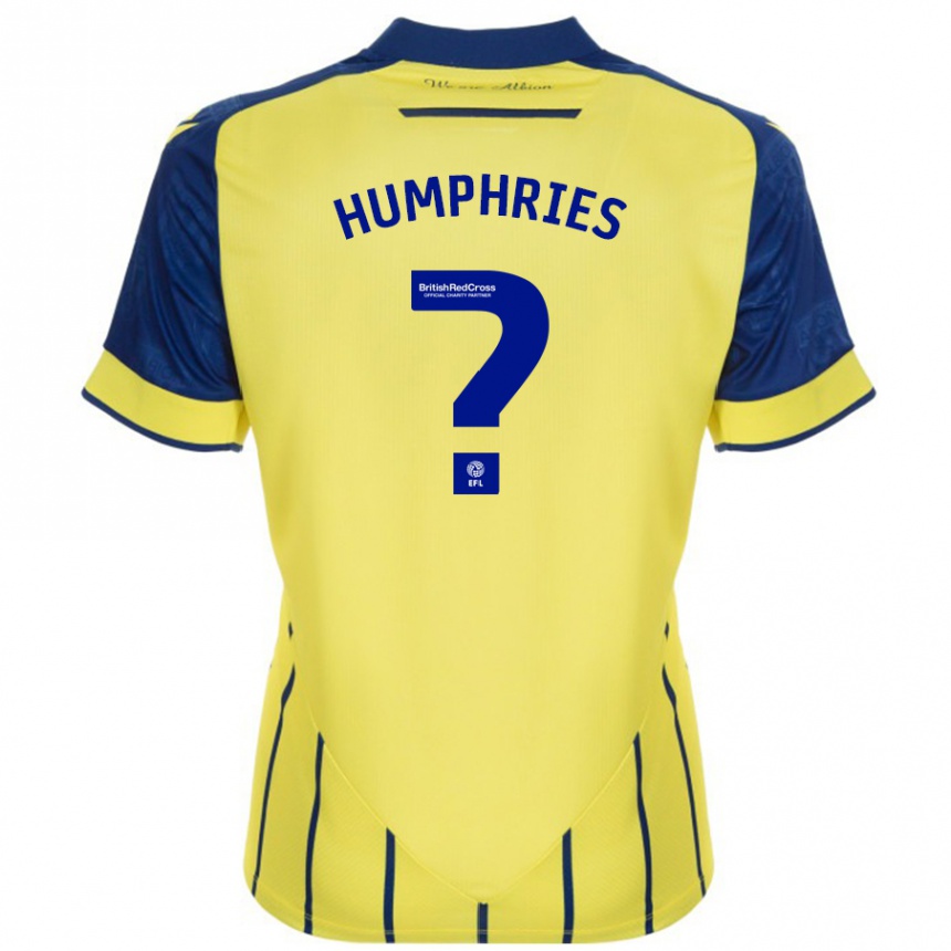 Kids Football Evan Humphries #0 Yellow Blue Away Jersey 2024/25 T-Shirt Za