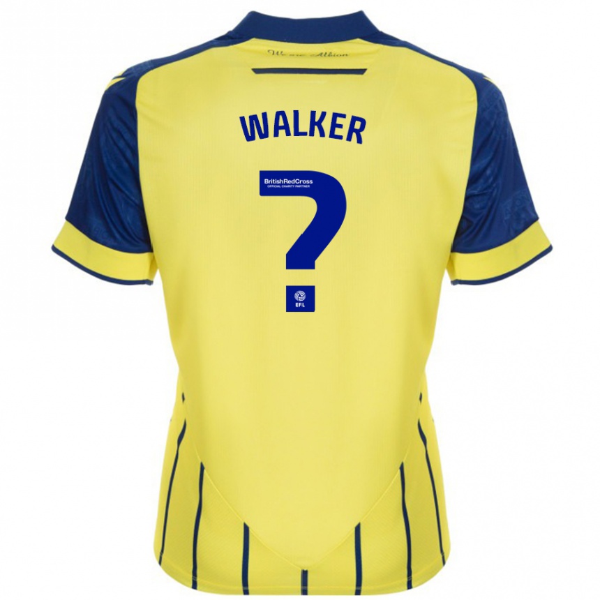 Kids Football Adriel Walker #0 Yellow Blue Away Jersey 2024/25 T-Shirt Za