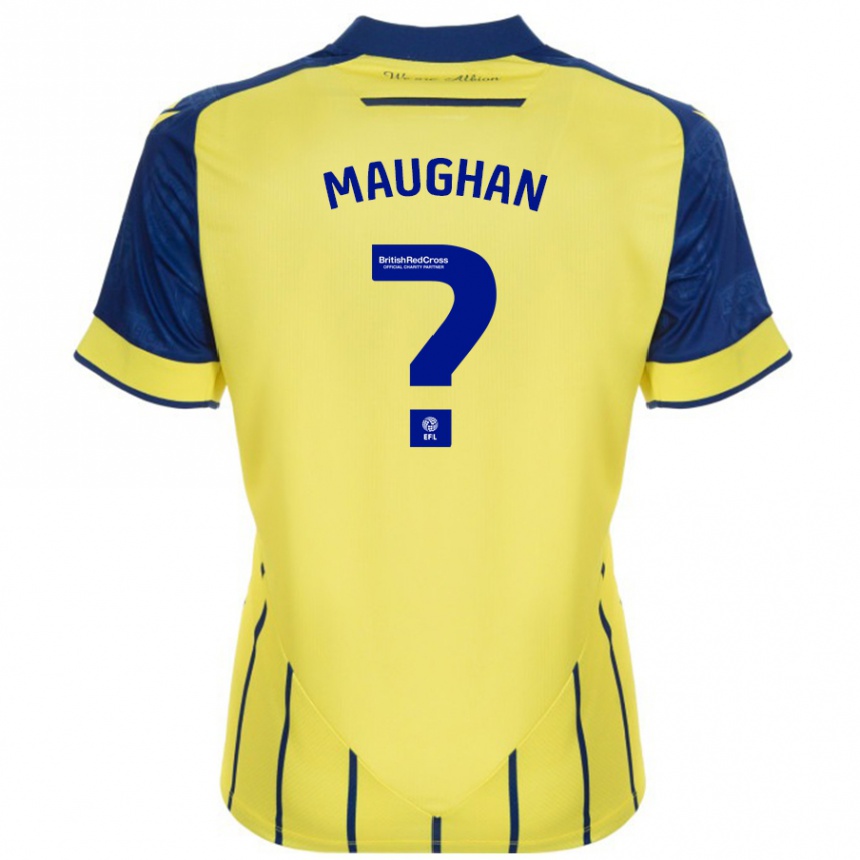 Kids Football Alfie Maughan #0 Yellow Blue Away Jersey 2024/25 T-Shirt Za