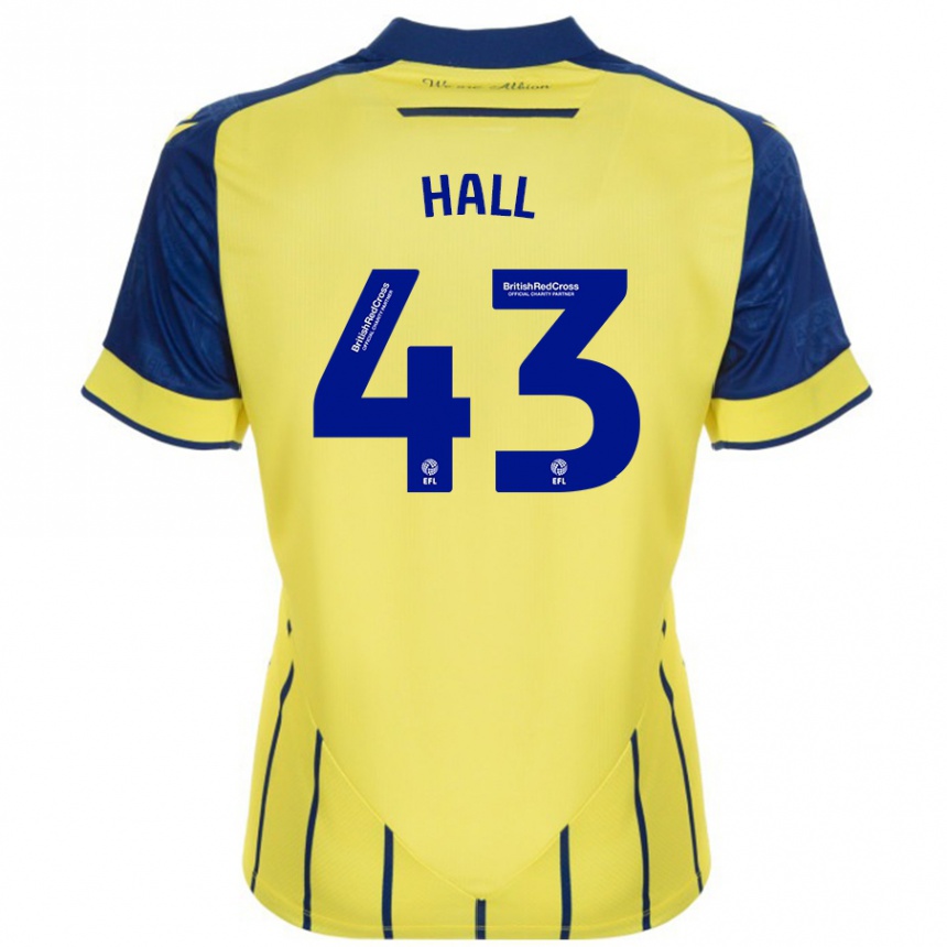 Kids Football Reece Hall #43 Yellow Blue Away Jersey 2024/25 T-Shirt Za