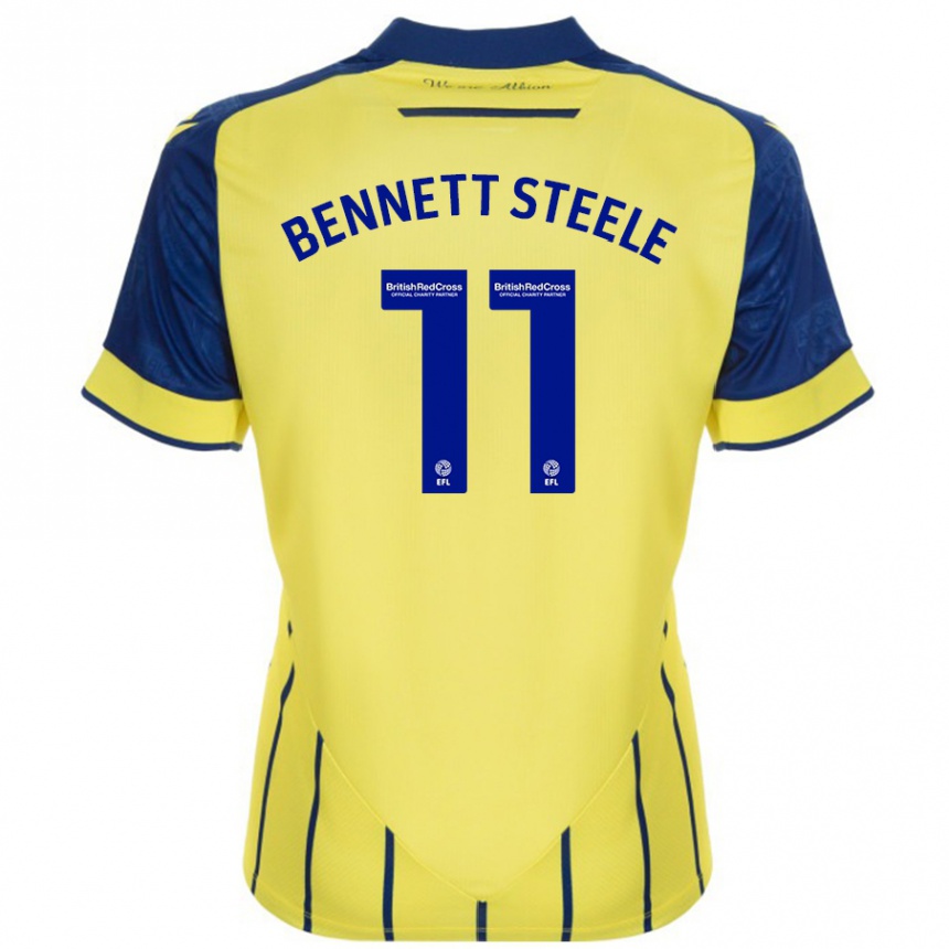 Kids Football Lizzie Bennett-Steele #11 Yellow Blue Away Jersey 2024/25 T-Shirt Za