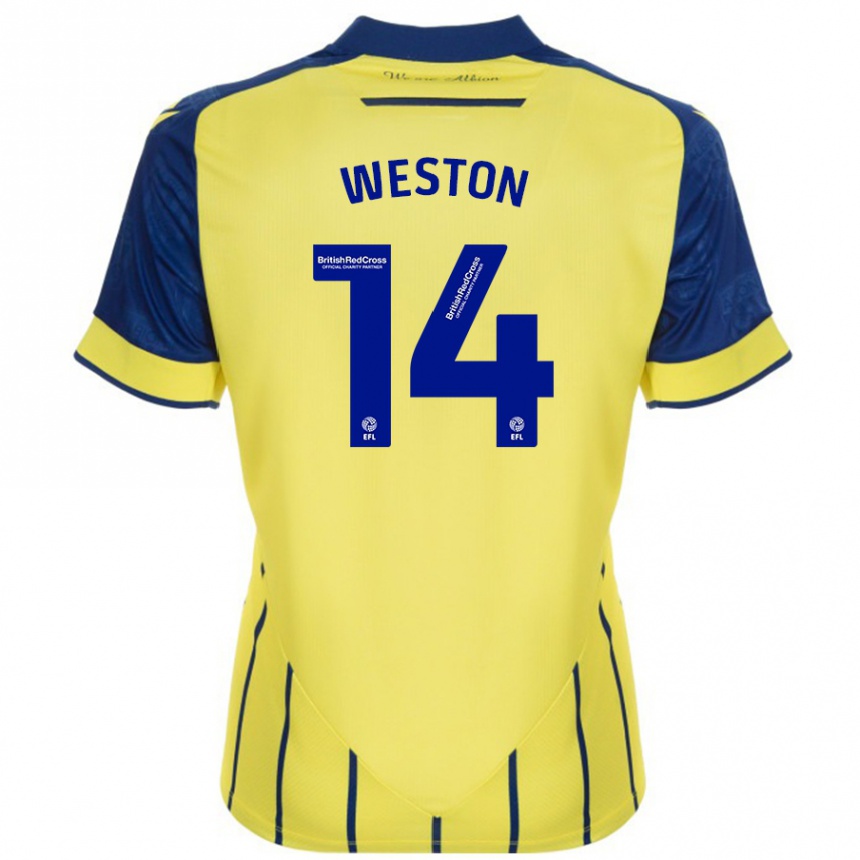 Kids Football Steph Weston #14 Yellow Blue Away Jersey 2024/25 T-Shirt Za