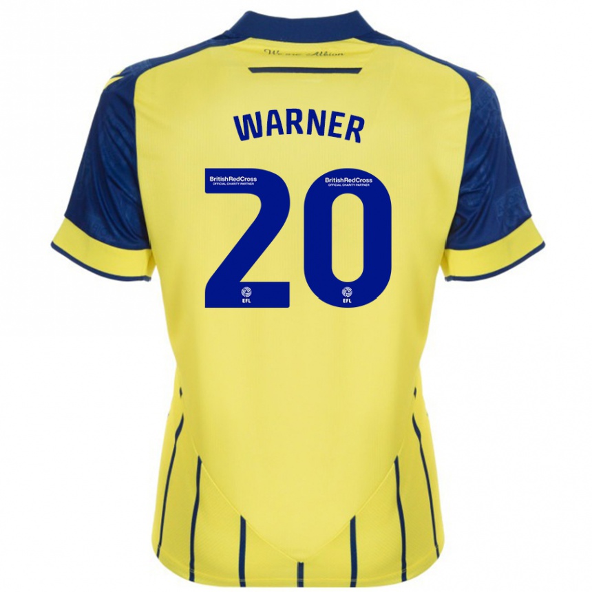 Kids Football Phoebe Warner #20 Yellow Blue Away Jersey 2024/25 T-Shirt Za