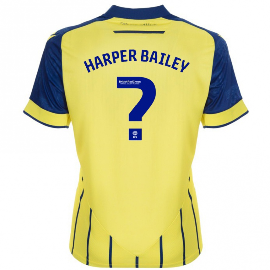 Kids Football Aaron Harper-Bailey #0 Yellow Blue Away Jersey 2024/25 T-Shirt Za